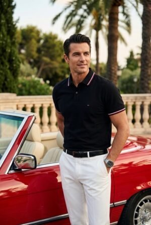 Polo Tommy Wicking De Corte Regular color Negro. - Image 3