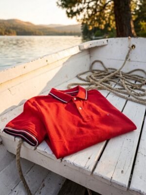 Polo Tommy Wicking De Corte Regular color Rojo. - Image 2