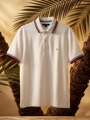 Polo Tommy Wicking De Corte Regular color Blanco.